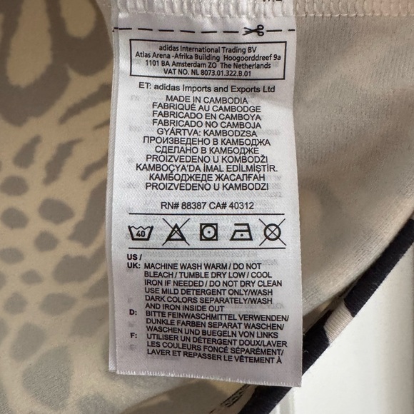 Adidas Animal Print Cropped Tee Zebra Leopard Pattern Urban Streetwear XS - Picture 8 of 8